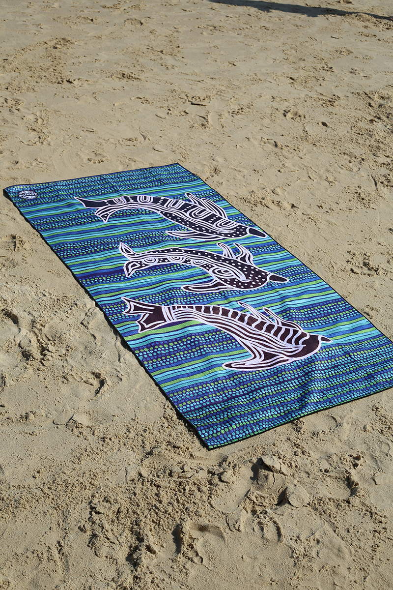 Surfing Dolphins - Sand-free Beach Towel
