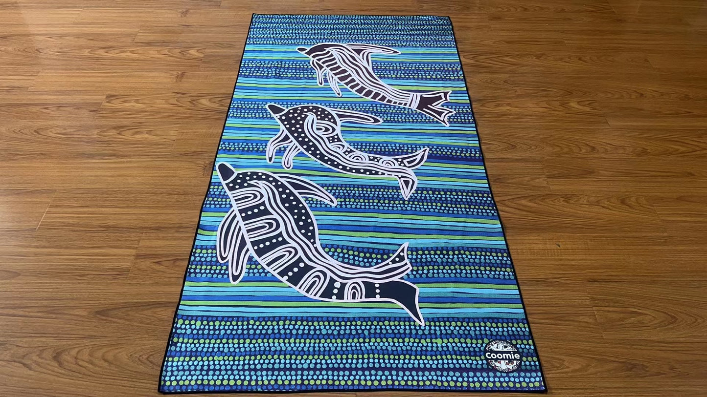 Surfing Dolphins - Sand-free Beach Towel