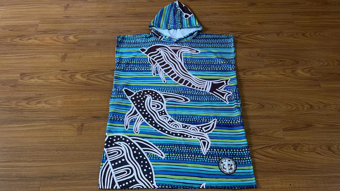 Surfing Dolphins - Hooded Towel